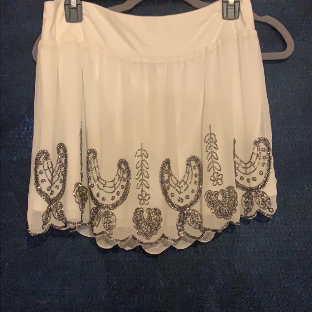 White, beaded skirt